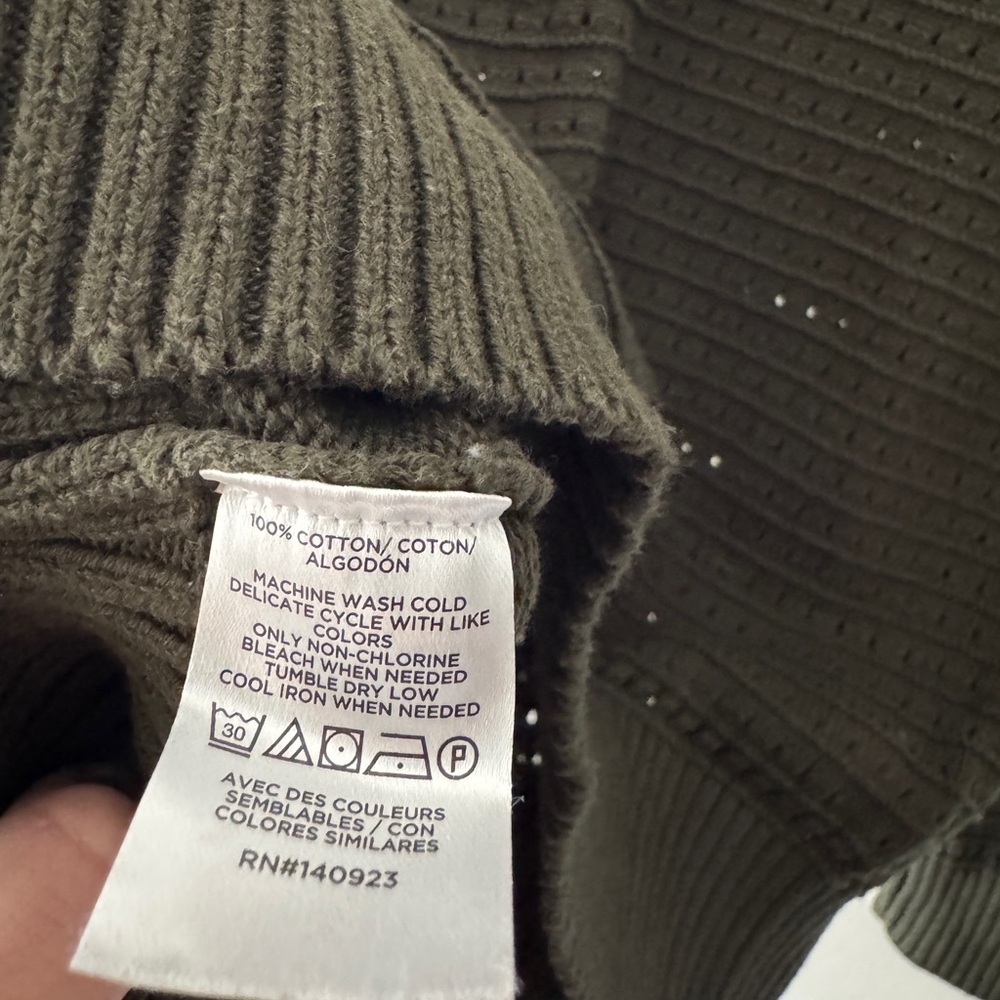 LOFT Forest Green Pointelle Open Knit Sweater - Picture 5 of 5